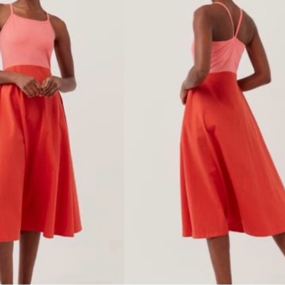 Pact Coral Midi Dress L